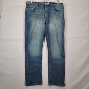 G George Jeans Mens Size 38 x 32 Athletic Distressed Denim Stretch Medium Wash